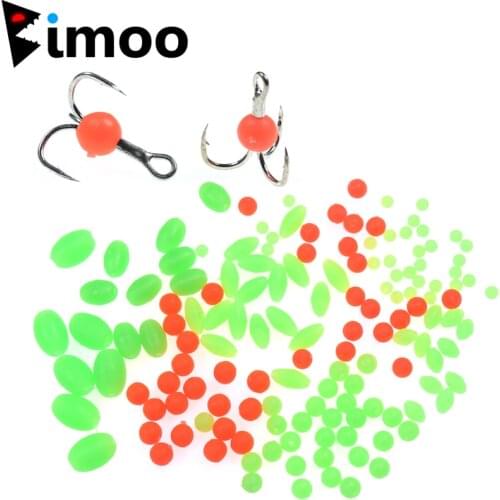 Bimoo 1Pack Multi-size Round/Oval Carp Fishing soft Glow Rig Beads Saltwater Green Orange Floating Rig Making Soft Fishing Beads