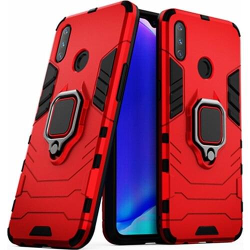 For OPPO Realme 3 Case Shockproof Ring Stand Bumper Silicone + PC Phone Back Cover For Oppo Realme 3 Realme3 RMX1825 RMX1821