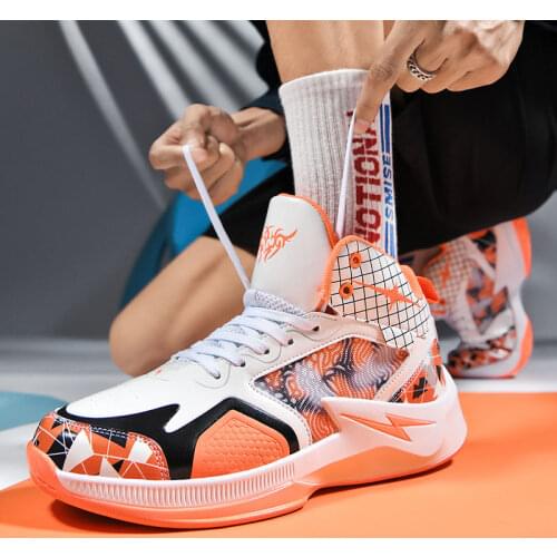 New Breathable Athletics Basket Shoes for Man Fashion Graffiti Men Basketball Sneakers Sports Shoes Platform High Sneakers Woman