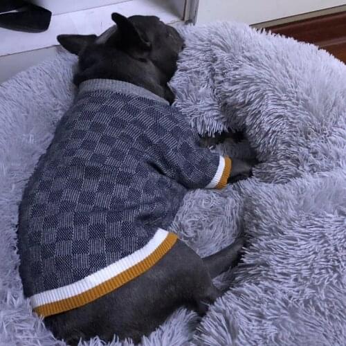 French fashion brand Pet Dog Dog Clothes Dog Sweater Knitwear Pet Knitting Shirt Classic Fashio Pet Dog Clothes Plaid clothes