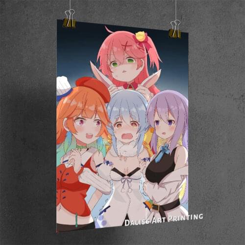 Canvas VTuber Usada Pekora Pictures Home Decoration Paintings Poster HD Prints Wall Art Modular Living Room Framed