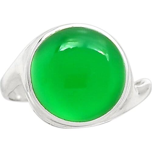 Lovegem Genuine Green Onyx Ring 925 Sterling Silver,Size:9, AR2292