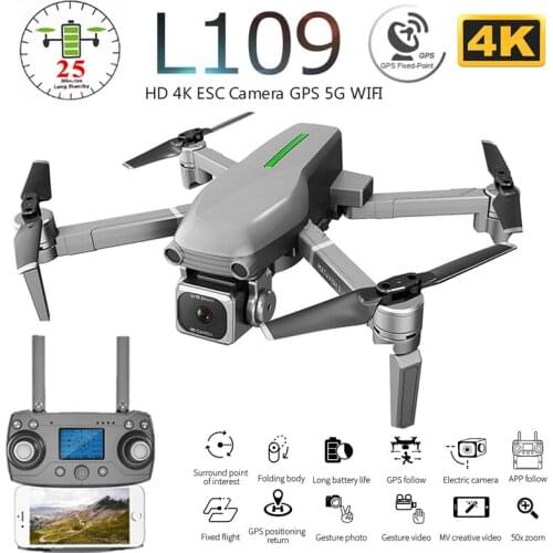 L109 L109-Pro GPS Profissional Drone with HD 4K ESC Camera 5G WiFi FPV Optical Flow Brushless Motor RC Quadcopter Helicopter Toy