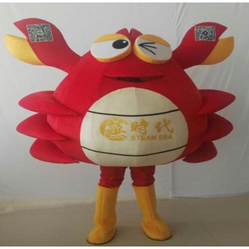 Make EVA Material Red Crab Mascot Costumes Unisex Cartoon Apparel Cosplay Custom Made Adult Size Advertising Dress