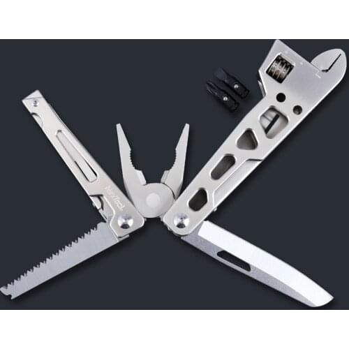 10 IN 1 Multi Functional Wrench Folding EDC Hand Tool Stainless Steel Knife Pliers Tools for Outdoor Camping