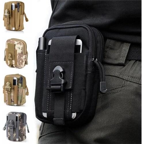Men Belt Bag Molle Durable Waist Pack Sports Outdoor Sports Camping Travel Running Small Pocket Military Multi-Purpose Bags