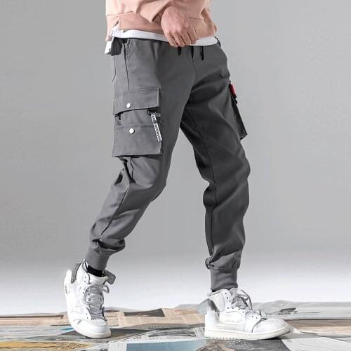 Men Casual Joggers Casual Trousers Tactical Pants Men Solid Multi-pocket Sportswear Hip Hop 2021 Summer Plus Size Mens Clothing