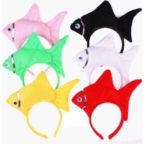New Goldfish Ocean Sea Fish Headband Kids Adults Boy Girl Cosplay Headwear Halloween Birthday Party Dress Hair Accessories