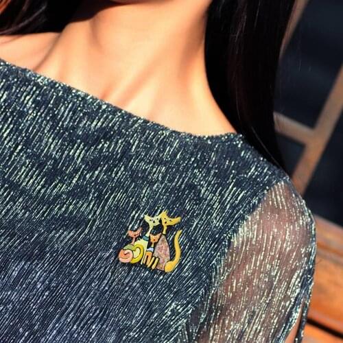 Original Design Cat Brooches Pins for Women Dress Backpacks Fashion Mother Daughter Animal Cats Brooch Pin Christmas Gifts 2020