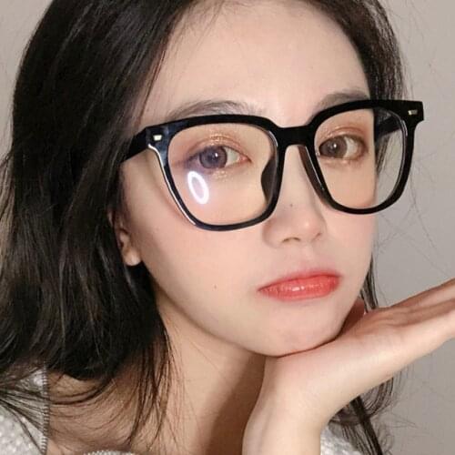 Overszie Glasses Women Anti Blue Light Eyeglasses for Woman Black Frame Fashion Transparent Eyewear Simple Korean Retro Okulary