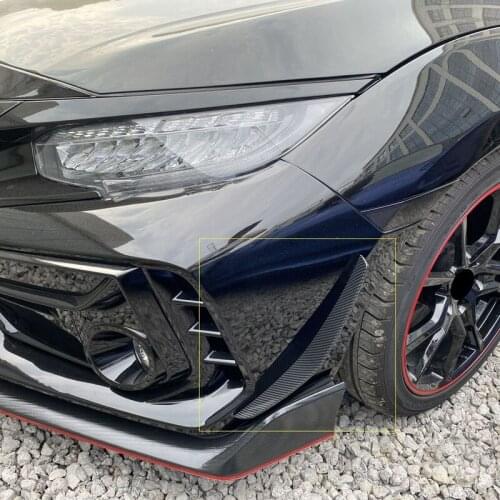 Front Bumper Lip Splitter Fin Air Knife Auto Body Kit Car Spoiler for Honda Civic FK8 Si Type-R 2019-2021