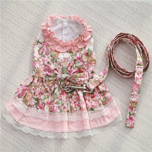 Pet Dog Dress Harness Skirt Puppy Small Dog Costumes Princess Clothing for Dog Dresses Yorkshire Pomeranian Poodle Pet Apparel