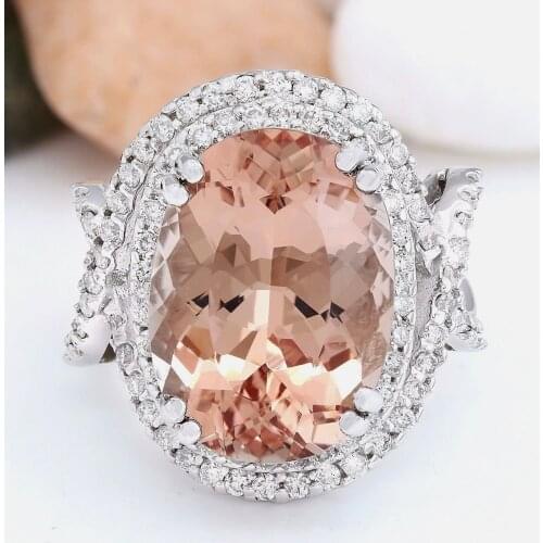 Luxury Gorgeous Women Jewelry Champagne Zircon Rings for Wedding Engagement Party Set Gifts Size 6 -10