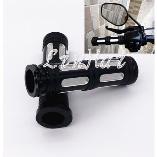 1"25mm Black Aluminum CNC Handle Bar Hand Grips For Harley Sportster Touring Dyna Softail Custom