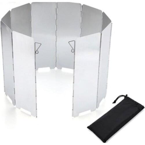 Foldable Stove Windshield Screens Outdoor Camping Cooking BBQ Gas Stoves Aluminium Alloy Wind Screen Camping Equipment