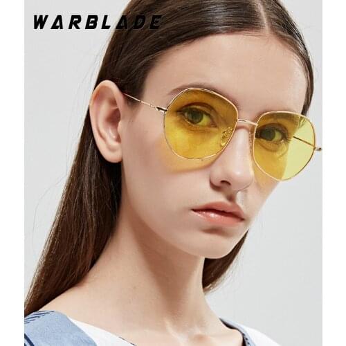 2018 Retro Sunglasses Women Big frame polygon Clear lens Sunglasses Brand Designer Men vintage Sun Glasses Hexagon Metal Frame