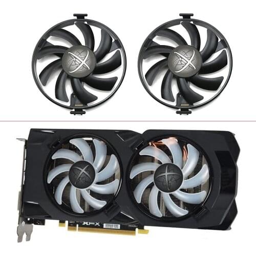 2pcs FDCU12S9-C PC Fans R7 360 Video Card Fan For XFX AMD Radeon RX 480 470 570 580 470D RS Black Wolf Graphics Card Cooling Fan