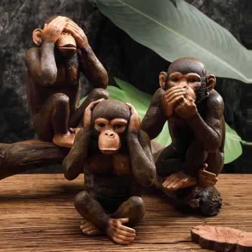 Funny Resin Ape Sculpture Abstract Animal Statue Home Decoration Accessories Craft Monkey Figurine Kids Room Decor