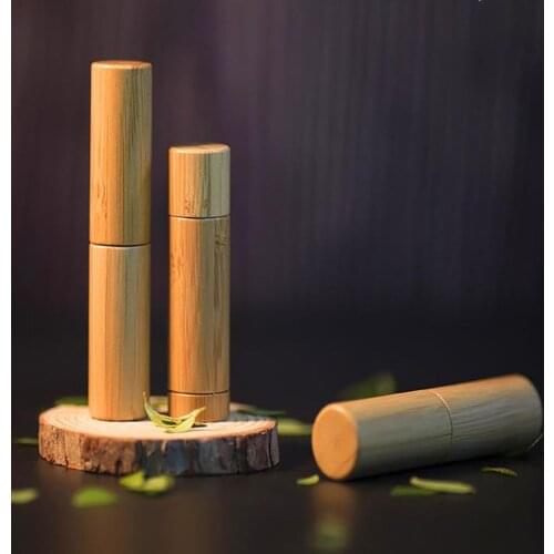 1pc 4/5g Natural Bamboo Lipstick Refillable Bottles DIY Empty Lip Gloss Tubes Portable Travel Ecological Makeup Tools