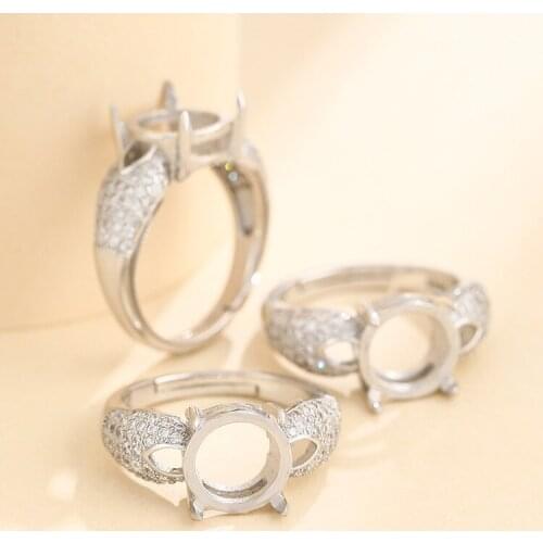 10*10mm 925 STERLING SILVER WOMEN Semi Mount Bases Blanks base blank Pad VINTAGE ring Setting set jewelry (without stone) A5451