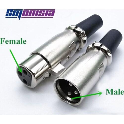 Smonisia 100pcs 3-pin Cannon XLR Male/Female Plug for Microphone