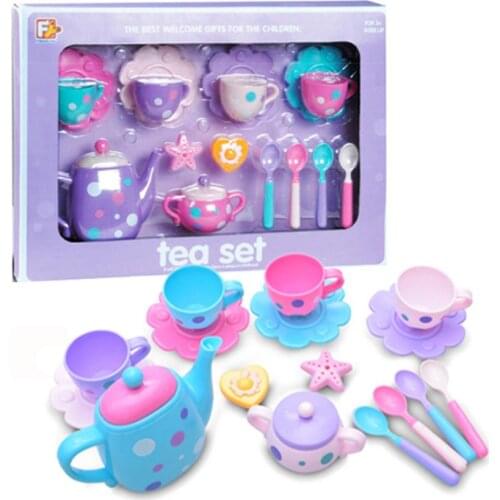 16 PCS Kitchen Toys Tableware Mini Cute Coffee Tea Set Pretend Play Diy Kitchen Toys For Children Christmas Gift Girls Toys