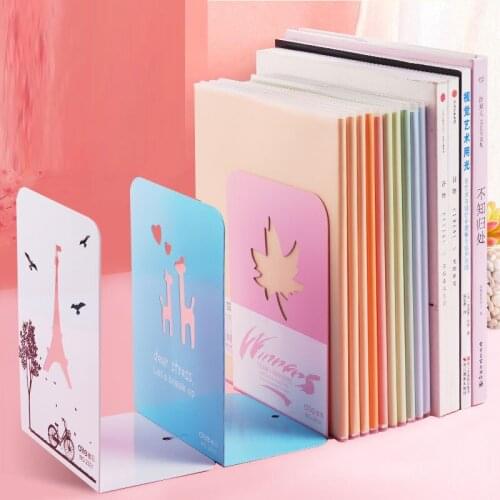 2Pcs Bookends L-shaped Desk Organizer Desktop Book Holder School Stationery Office Accessories