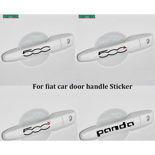 4pcs/lot Reflective Car door handle sticker for Fiat 500 500L 500X panda