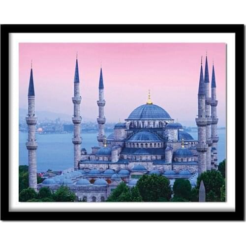 5D DIY Mosque Religion Diamond Painting Cross Stitch Diamond Embroidery Landscape Crystal Drawing Needle Gift Wall Decor