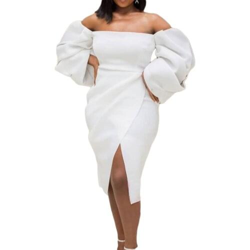 African Dresses for Women Summer 2021 Red Yellow White Long Sleeve African Women Dress African Clothes