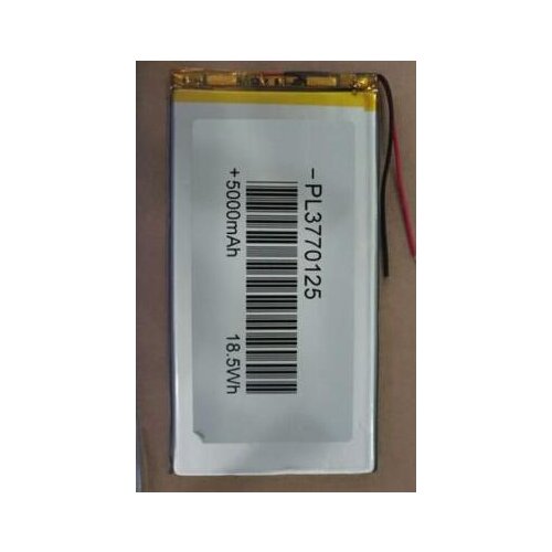 Free shipping 1pcs 3770125 3.7V 5000mAH polymer lithium rechargeable battery li-po for Tablet MP5 power bank recorder