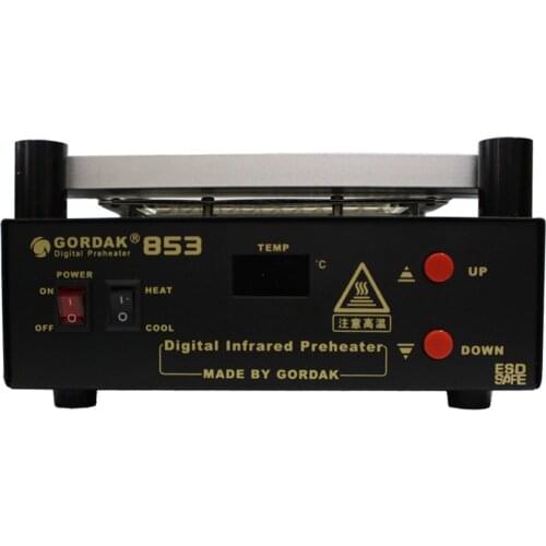 Free Ship Gordak 853 Digita Hot Air Heat Gun BGA Rework Solder Station+Electric Soldering iron+IR Infrared Preheating Station