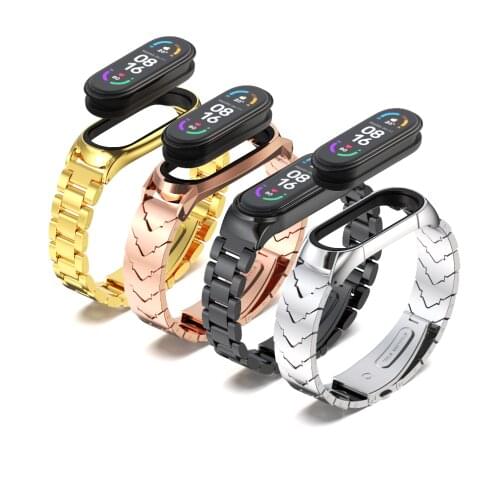 Strap for Xiaomi Mi Band 6 5 4 3 NFC Global Metal Wrist Bracelet Stainless Steel Wristbands Correa