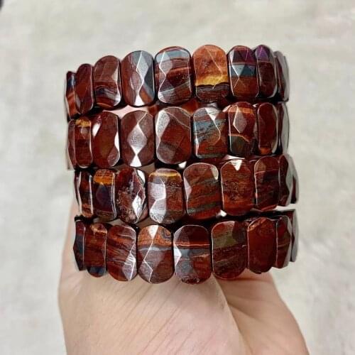 Natural iron tiger eye stone beads bracelet natural gemstone bangle for woman for gift wholesale