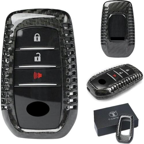 Auto Car Carbon Fiber Remote Key Fob Case Cover For Toyota Alphard RAV4 Hilux