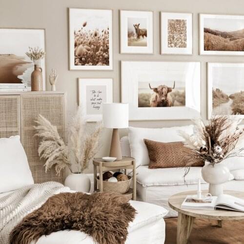 Nordic Modern Plant Decor Picture Canvas Painting Home Decor Autumn Grass Animal Poster for Living Room Bedroom Wall Art Print