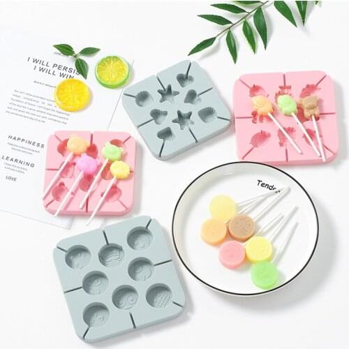 Lollipop silicone mold DIY fudge chocolate cake mold cartoon animal shape candy mold kitchen baking Fondant cake decorating tool