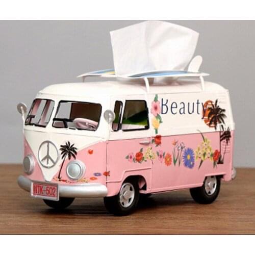 American retro creative napkin drawer, tissue box, Car, van, bus, Bar Restaurant Hotel home living room decoration ornaments