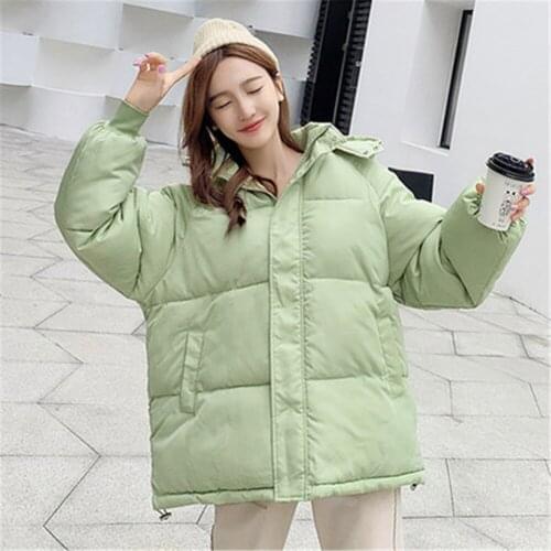 Fashion Short Winter Jacket Women Casual Warm Solid Hooded Parka Coat Office Lady 2020 New