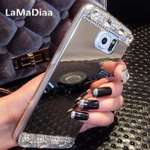 LaMaDiaa Diamond Hybrid Glitter Bling Soft Mirror Case for Huawei P30 P20 P40 pro lite Mate 20 Pro For Honor 7x 8x 20 Back Cover