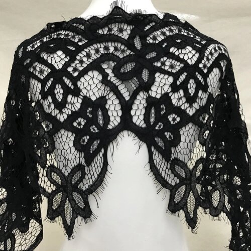 LASUI wide 33.5 cm DIY wedding dress veil material decoration Beautiful Black White france eyelash lace trim 0485