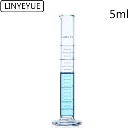 10pcs/lot 5mL Graduated Glass Measuring Cylinder Graduated Cylinder Laboratory Chemistry Equipment