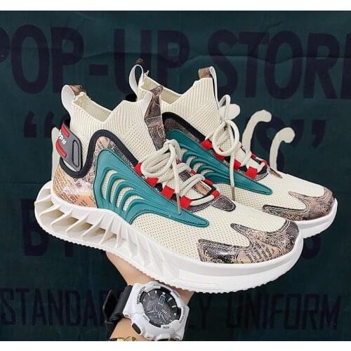 Men Sneakers Lace-up Breathable Running Shoes Outdoor Fashion Comfortable Casual Shoes Gym Mens Sock Shoes Zapatos De Mujer