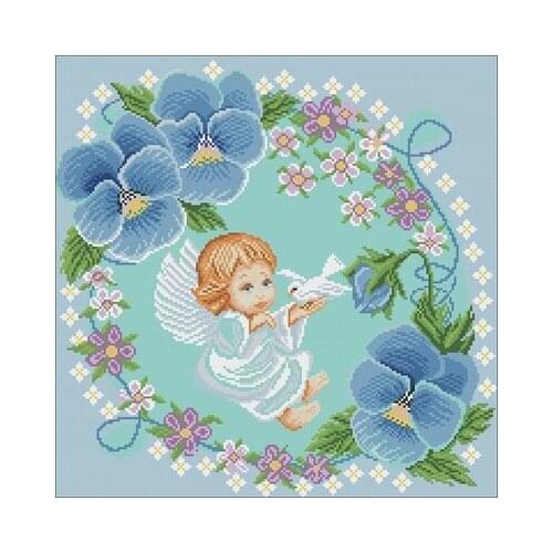 Angel of the Garland Counted Cross Stitch 11CT 14CT 18CT DIY Cross Stitch Kits Embroidery Needlework Sets