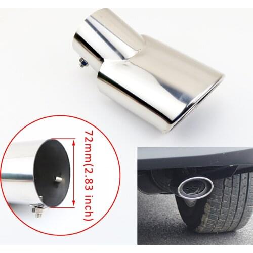 Car Rear Exhaust Tips 2.8 Inch 72 mm Diameter Tailpipe For Car Accessories Tail Muffler Cover Universal Chrome Part Decoration