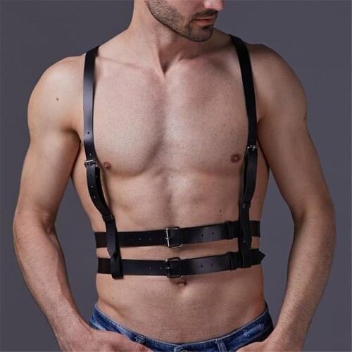 New Fashion Trend Men Gothic Handmade PU Leather Harness Belts Body Bondage Waist Straps Punk Rock Stylish Accessories