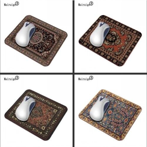 Mairuige Hot New Persian Carpet Fashion Mouse Pad Anti-slip Rubber Game Laptop Color Yellow Red Flower Mat Black Pattern