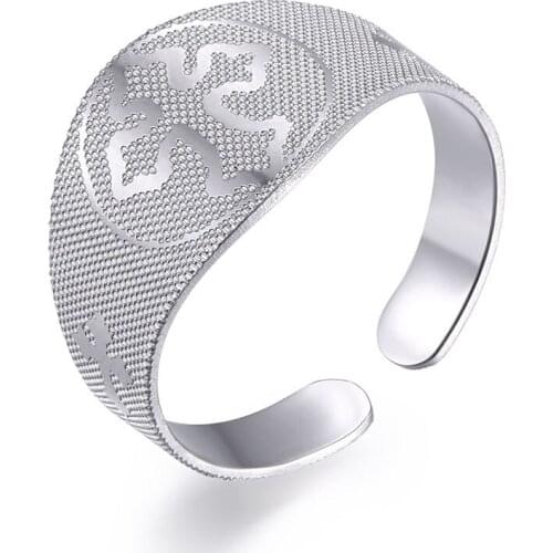 Adjustable Size Stainless Steel Cross Pattern Open Ring for Women Men Unisex Christian Jewelry Drop Shipping