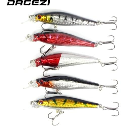 DAGEZI 5pcs/lot Minnow Fishing Lure hard fishing bait Artificial Hard Fishing lures Sinking Trout Bait 8.5cm 8g