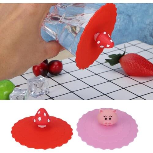 Driking Cup Lid Silicone Anti-dust Bowl Cover Cup Seals Glass Mugs Cap Heat Resistant Tea Cup Lids Kitchen tools